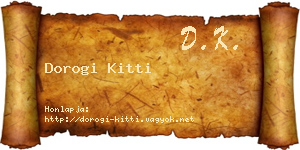 Dorogi Kitti névjegykártya